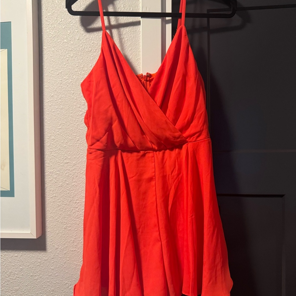 Lulu's Vibrant Red Jumpsuit